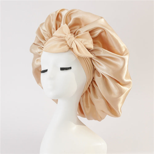  Elegant Satin Bow Elastic Nightcap cashymart