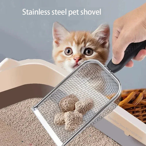  Ergonomic Stainless Steel Cat Litter Scoop cashymart