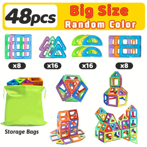  Extra-Large Magnetic Building Blocks cashymart