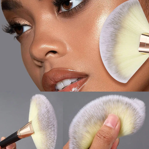  Extra Large Three Color Hair Fan Brush cashymart