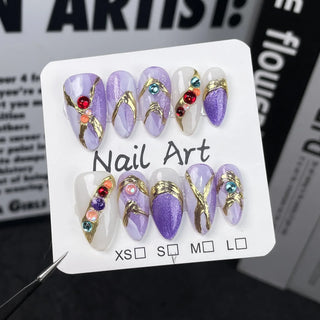  Eye Cat Almond Press-On Nails cashymart