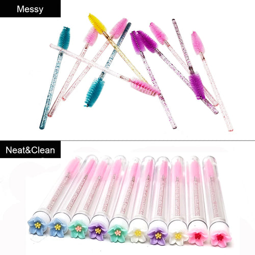  Eyelash Brush Tubes Reusable Makeup Wands cashymart