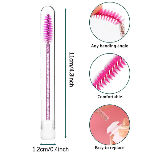  Eyelash Brush Tubes Reusable Makeup Wands cashymart