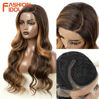 FASHION IDOL 26 Inch Ombre Brown Wave Wig cashymart
