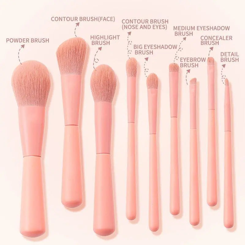  FEIYAN 9pcs Pink Makeup Brushes Set cashymart