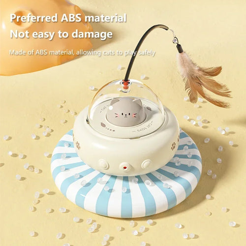  Feather Teaser Electric Cat Toy with Bell cashymart