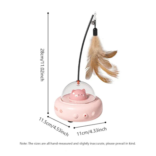  Feather Teaser Electric Cat Toy with Bell cashymart