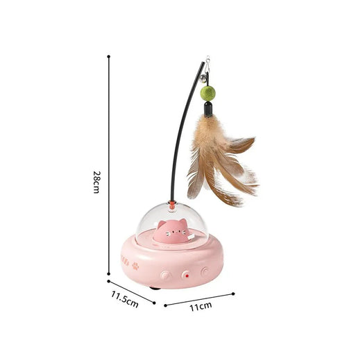  Feather Teaser Electric Cat Toy with Bell cashymart