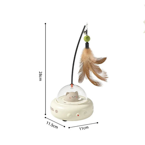  Feather Teaser Electric Cat Toy with Bell cashymart