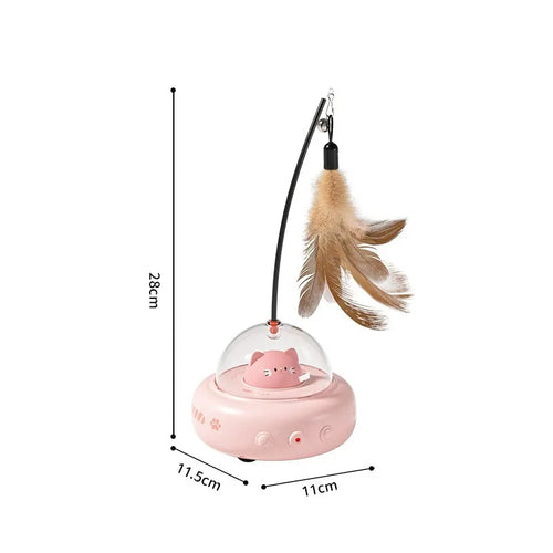  Feather Teaser Electric Cat Toy with Bell cashymart