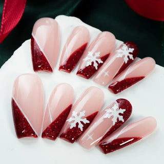  Festive Snowflake Press-On Nails cashymart