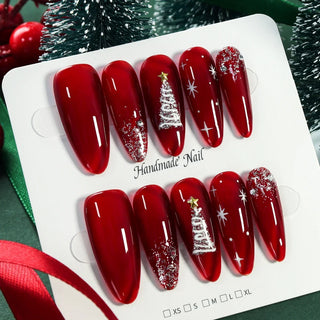  Festive Snowflake Press-On Nails cashymart
