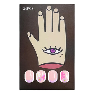  Floral Almond Press-On Nails Set cashymart
