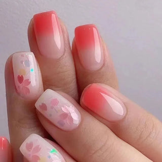  Floral Almond Press-On Nails Set cashymart
