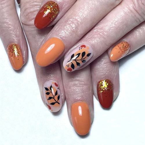  Floral Almond Press-On Nails Set cashymart