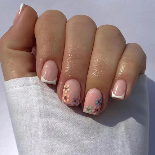  Floral Press On Nails Set 24Pcs Acrylic cashymart
