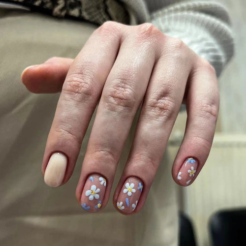  Floral Press On Nails Set 24Pcs Acrylic cashymart