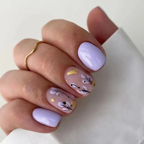  Floral Press On Nails Set 24Pcs Acrylic cashymart