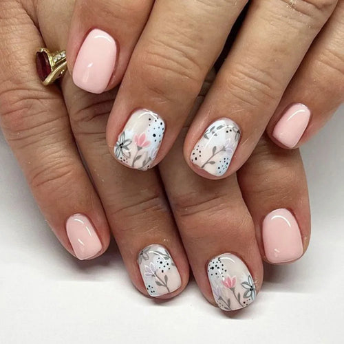  Floral Press On Nails Set 24Pcs Acrylic cashymart