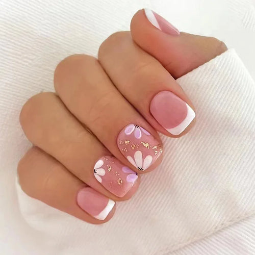  Floral Press On Nails Set 24Pcs Acrylic cashymart