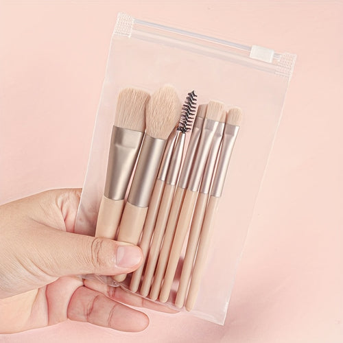  Fluffy Makeup Brush Set with Sponge & Bag cashymart