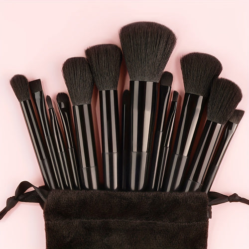  Fluffy Makeup Brush Set with Sponge & Bag cashymart