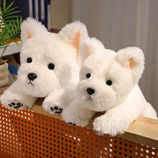 Fluffy White West Highland Terrier Plush Toy cashymart