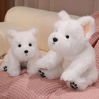  Fluffy White West Highland Terrier Plush Toy cashymart