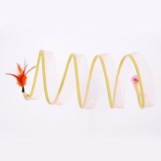  Foldable Cat Tunnel with Mouse Shape Balls and Feather Stick cashymart