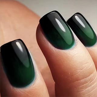  French Blue Black Gradient Fake Nails Set cashymart