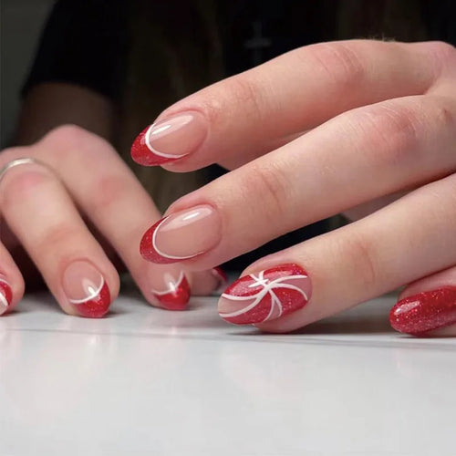  French Rainbow Acrylic Press-On Nails cashymart