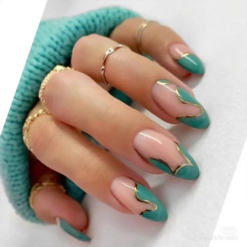  French Rainbow Acrylic Press-On Nails cashymart