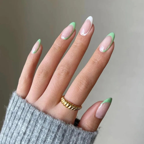  French Rainbow Acrylic Press-On Nails cashymart