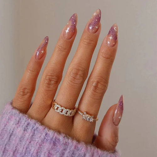 French Rainbow Acrylic Press-On Nails cashymart