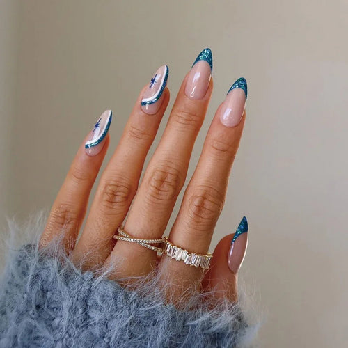  French Rainbow Acrylic Press-On Nails cashymart