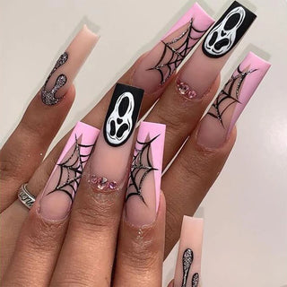  Ghostly Almond Halloween Nail Art cashymart