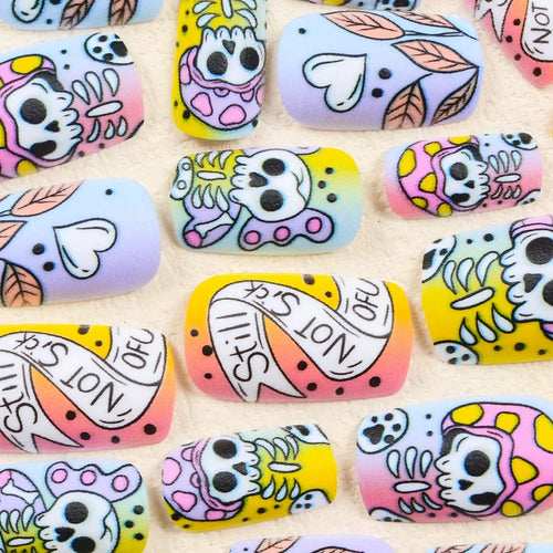  Ghoulish Glam Skull Acrylic Nails cashymart