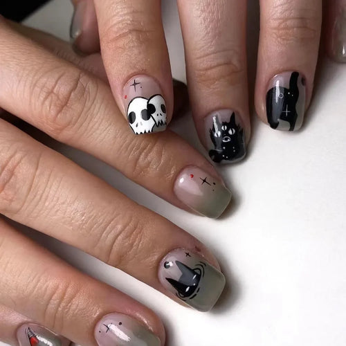  Ghoulish Glam Skull Acrylic Nails cashymart