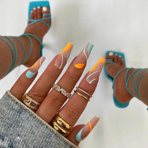  Glam Pink Cow Coffin Nails cashymart