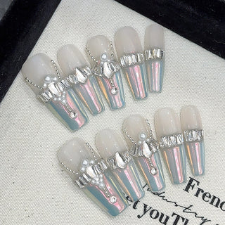  Glam Stiletto Rhinestone Press-On Nails cashymart