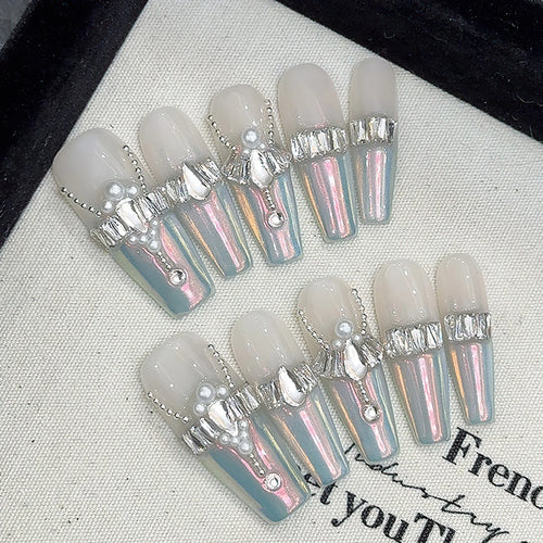  Glam Stiletto Rhinestone Press-On Nails cashymart