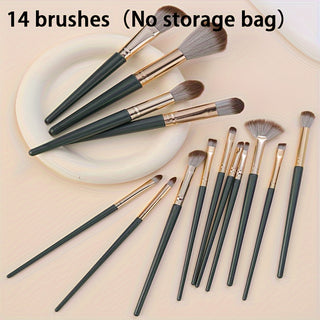  Glamorous Green 14pc Makeup Brush Collection cashymart