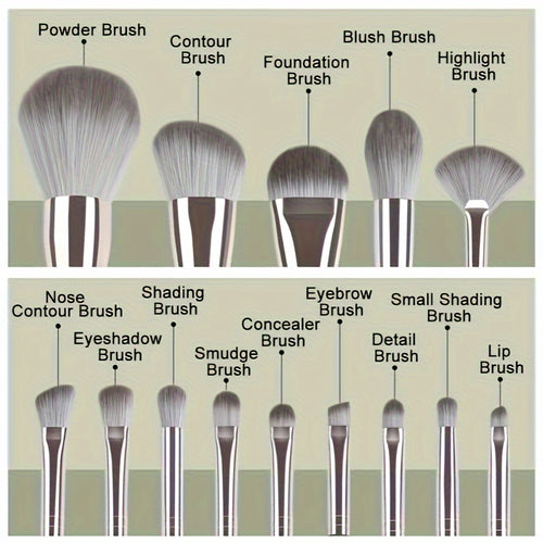  Glamorous Green 14pc Makeup Brush Collection cashymart