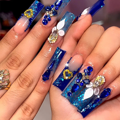  Glamorous Rhinestone-Studded Press-On Nails cashymart