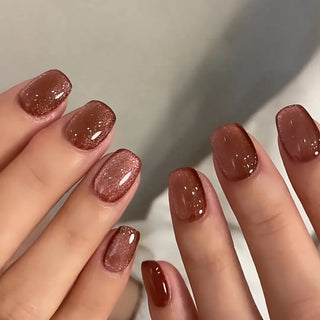  Glamourous Cat's Eye Press-On Nails cashymart