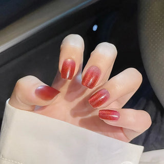  Glamourous Cat's Eye Press-On Nails cashymart