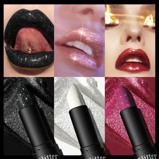  Glitter Lipstick Waterproof Long Lasting Metallic cashymart