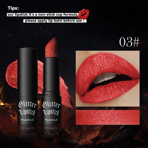  Glitter Lipstick Waterproof Long Lasting Metallic cashymart