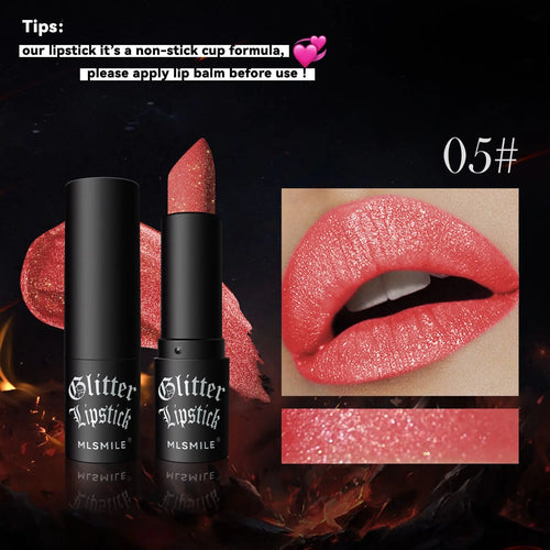  Glitter Lipstick Waterproof Long Lasting Metallic cashymart