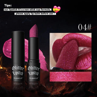  Glitter Lipstick Waterproof Long Lasting Metallic cashymart